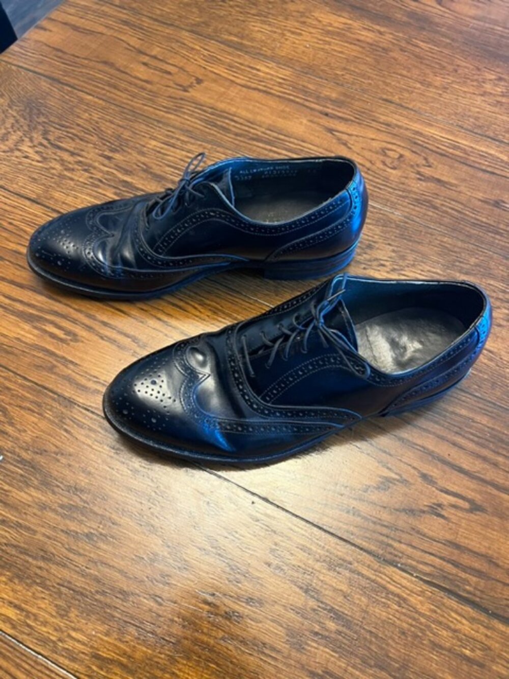 Men's Stafford Comfort Plus Leather Dress Shoe, Size 9, Black, Lace up Good Con!